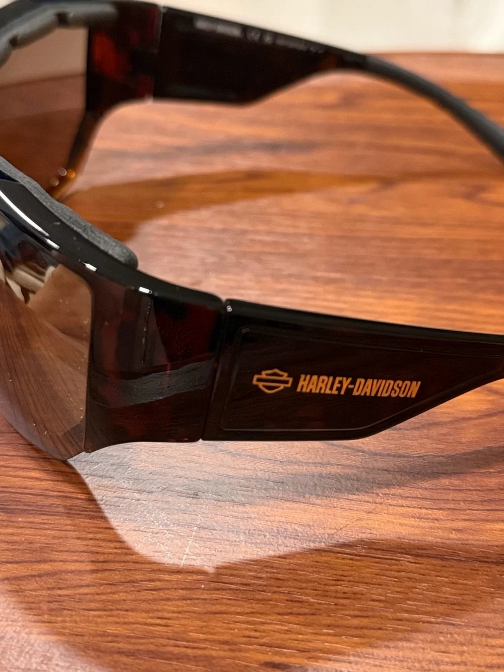 Harley Riding Wraparound Glasses with copper Lenses